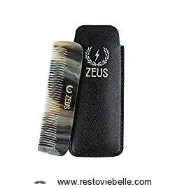 zeus natural horn medium tooth beard comb