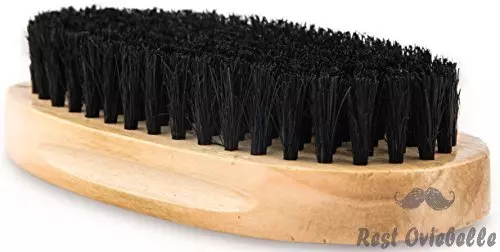 beardoholic boar hair beard brush professional barber brush for grooming detangling and beard health distributes natural