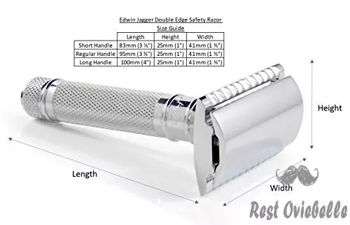 edwin jagger double edge safety razor chrome regular handle 5 blades 2