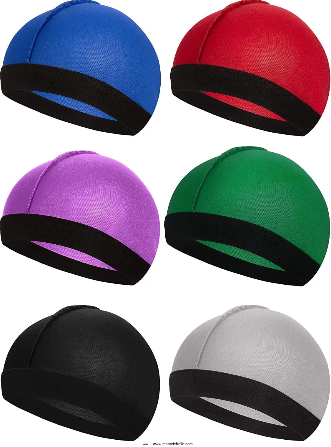Syhood 6 Pieces Elastic Band Silky Wave Caps