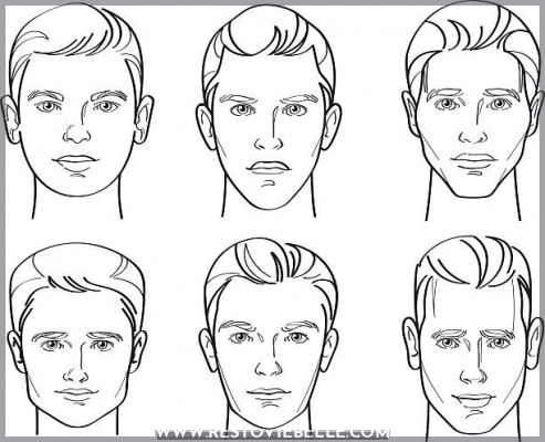 Men Face Shape Line Drawing Illustration