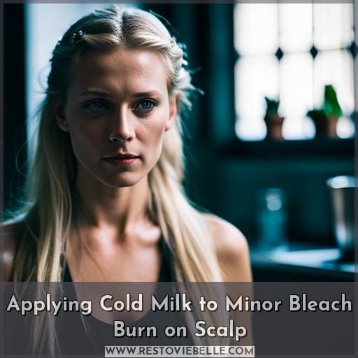 Applying Cold Milk to Minor Bleach Burn on Scalp