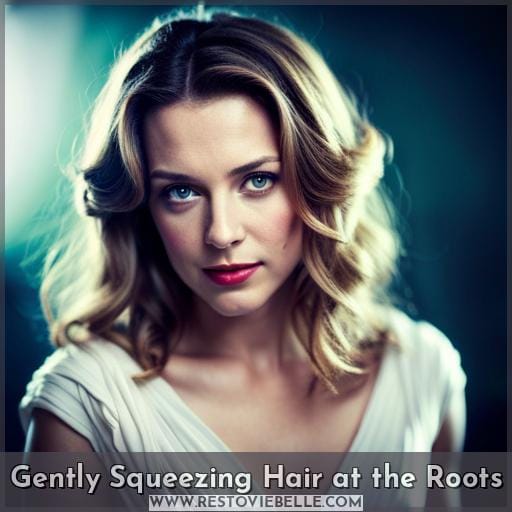 Gently Squeezing Hair at the Roots