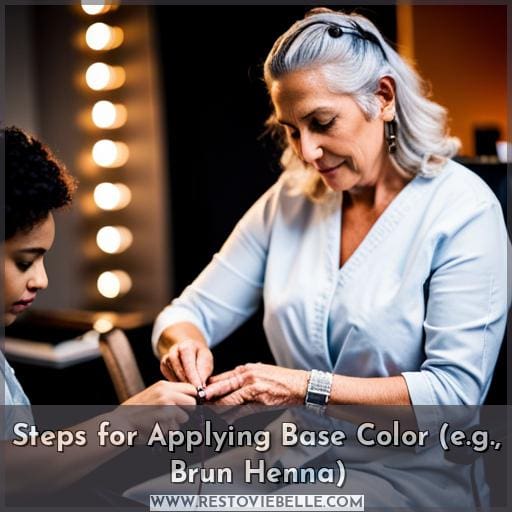 Steps for Applying Base Color (e.g., Brun Henna)