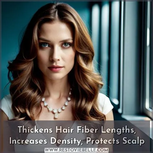 Thickens Hair Fiber Lengths, Increases Density, Protects Scalp