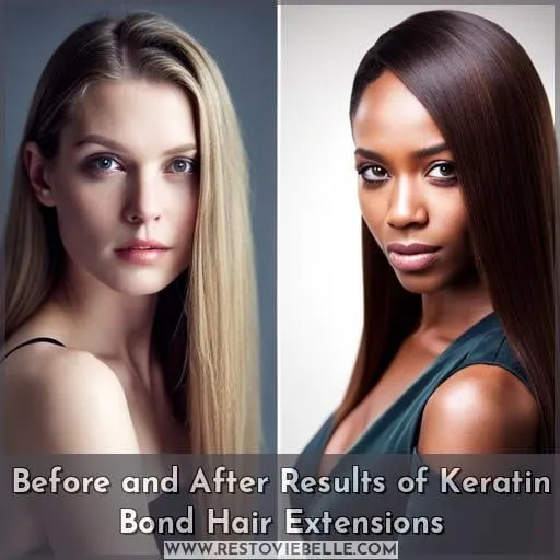 Before and After Results of Keratin Bond Hair Extensions
