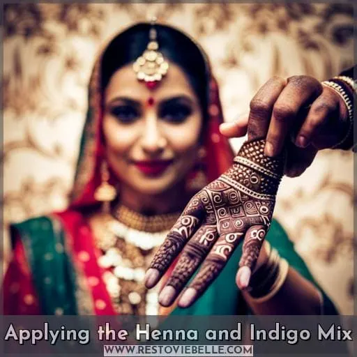 Applying the Henna and Indigo Mix