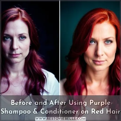 Before and After Using Purple Shampoo & Conditioner on Red Hair