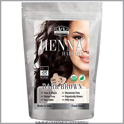 Organic DARK BROWN Henna Hair