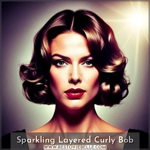 Sparkling Layered Curly Bob