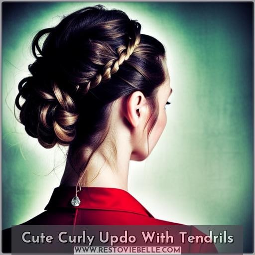 Cute Curly Updo With Tendrils