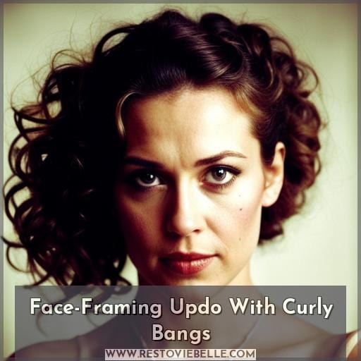 Face-Framing Updo With Curly Bangs