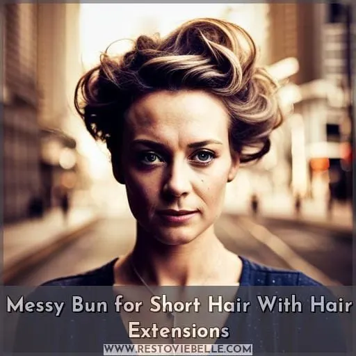 Messy Bun for Short Hair With Hair Extensions