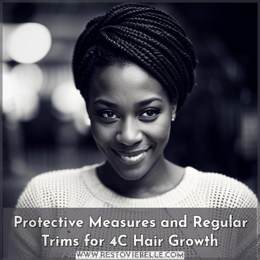 Protective Measures and Regular Trims for 4C Hair Growth