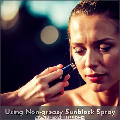 Using Non-greasy Sunblock Spray