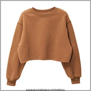 Amazhiyu Women Cropped Sweatshirt Long