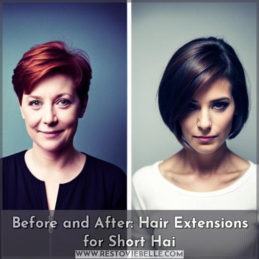 Before and After: Hair Extensions for Short Hai