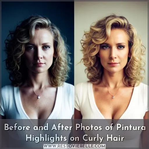 Before and After Photos of Pintura Highlights on Curly Hair