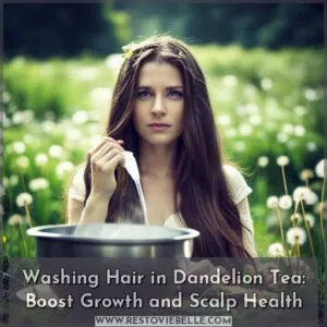 washing hair in dandelion tea
