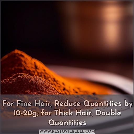 For Fine Hair, Reduce Quantities by 10-20g; for Thick Hair, Double Quantities