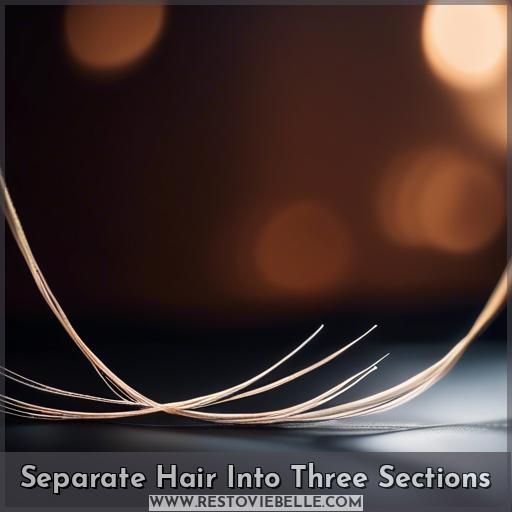 Separate Hair Into Three Sections Separate Hair Into Three Sections