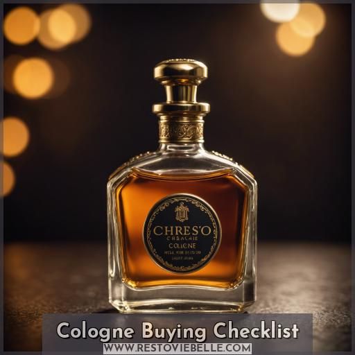 Cologne Buying Checklist