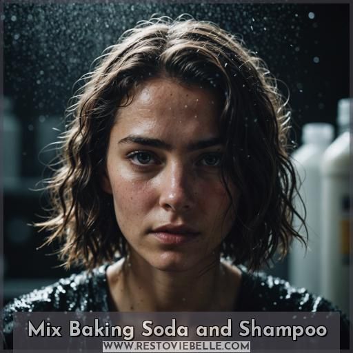 Mix Baking Soda and Shampoo