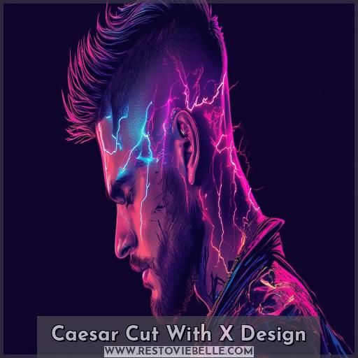 Caesar Cut With X Design Caesar Cut With X Design