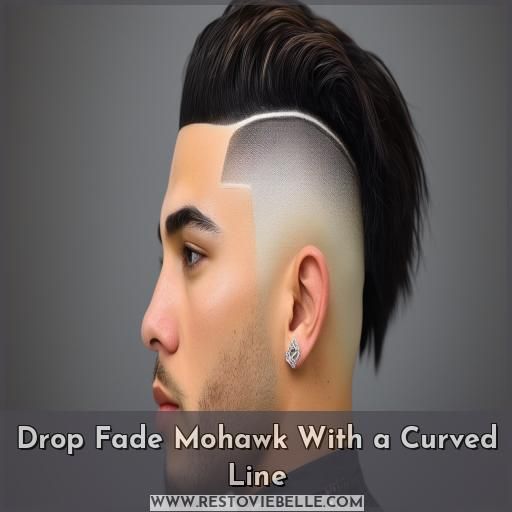 Drop Fade Mohawk With a Curved Line Drop Fade Mohawk With a Curved Line