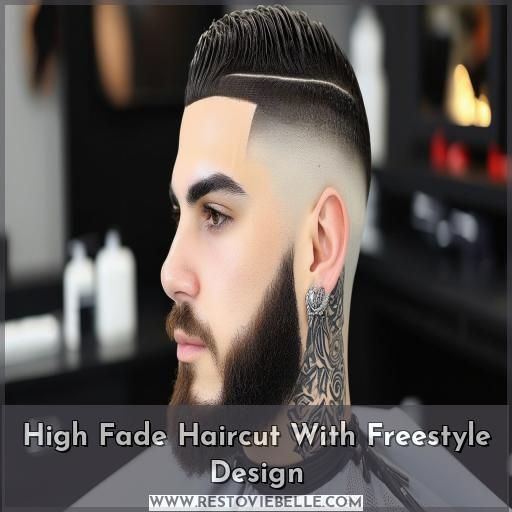 High Fade Haircut With Freestyle Design High Fade Haircut With Freestyle Design